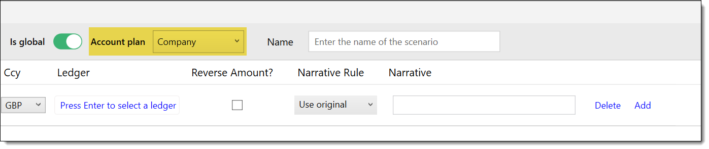 Creating a scenario step 2