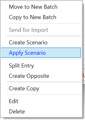 Applying a scenario