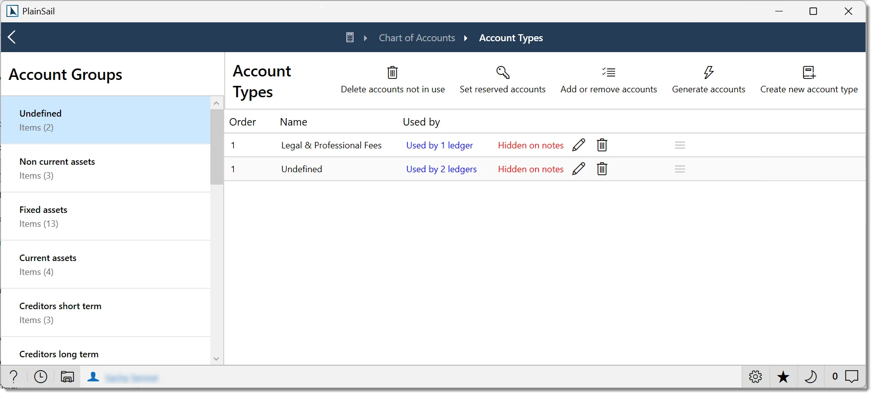 Account types and plans