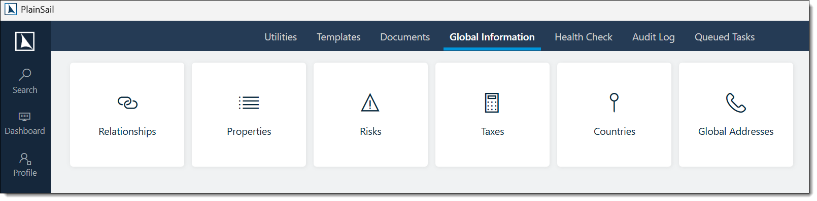 Global information admin