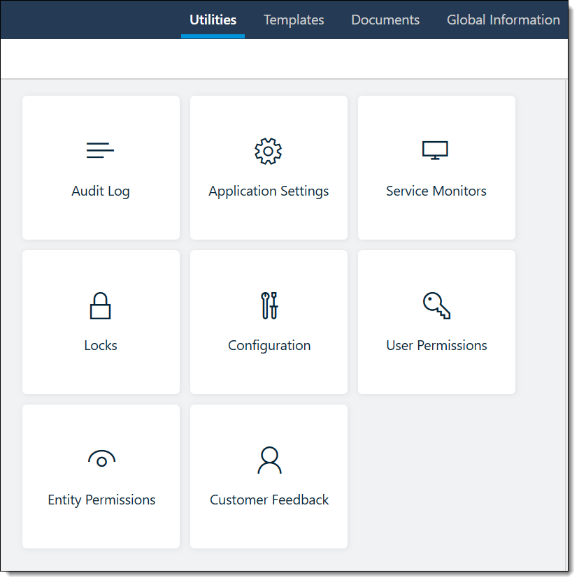 Utilities associated tabs