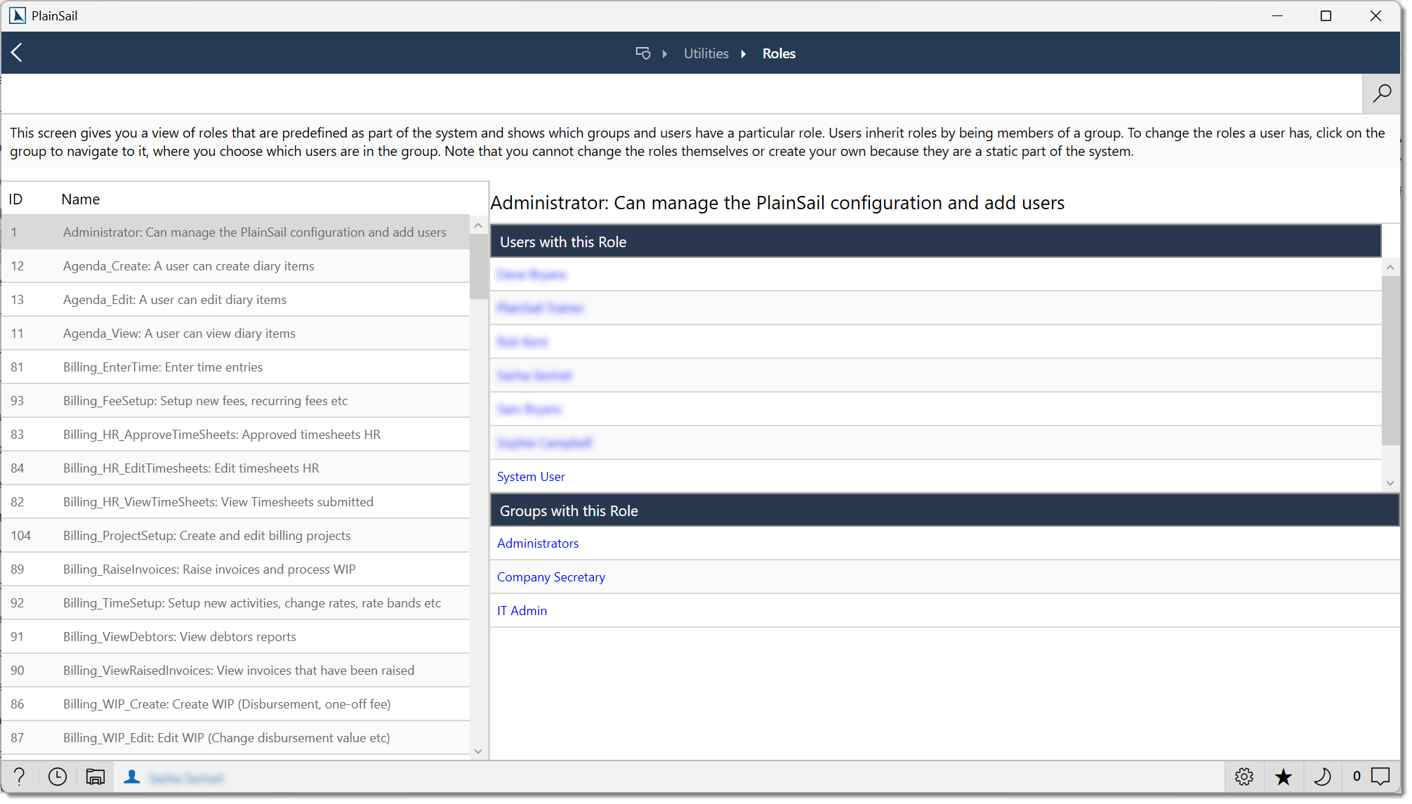 User permissions roles