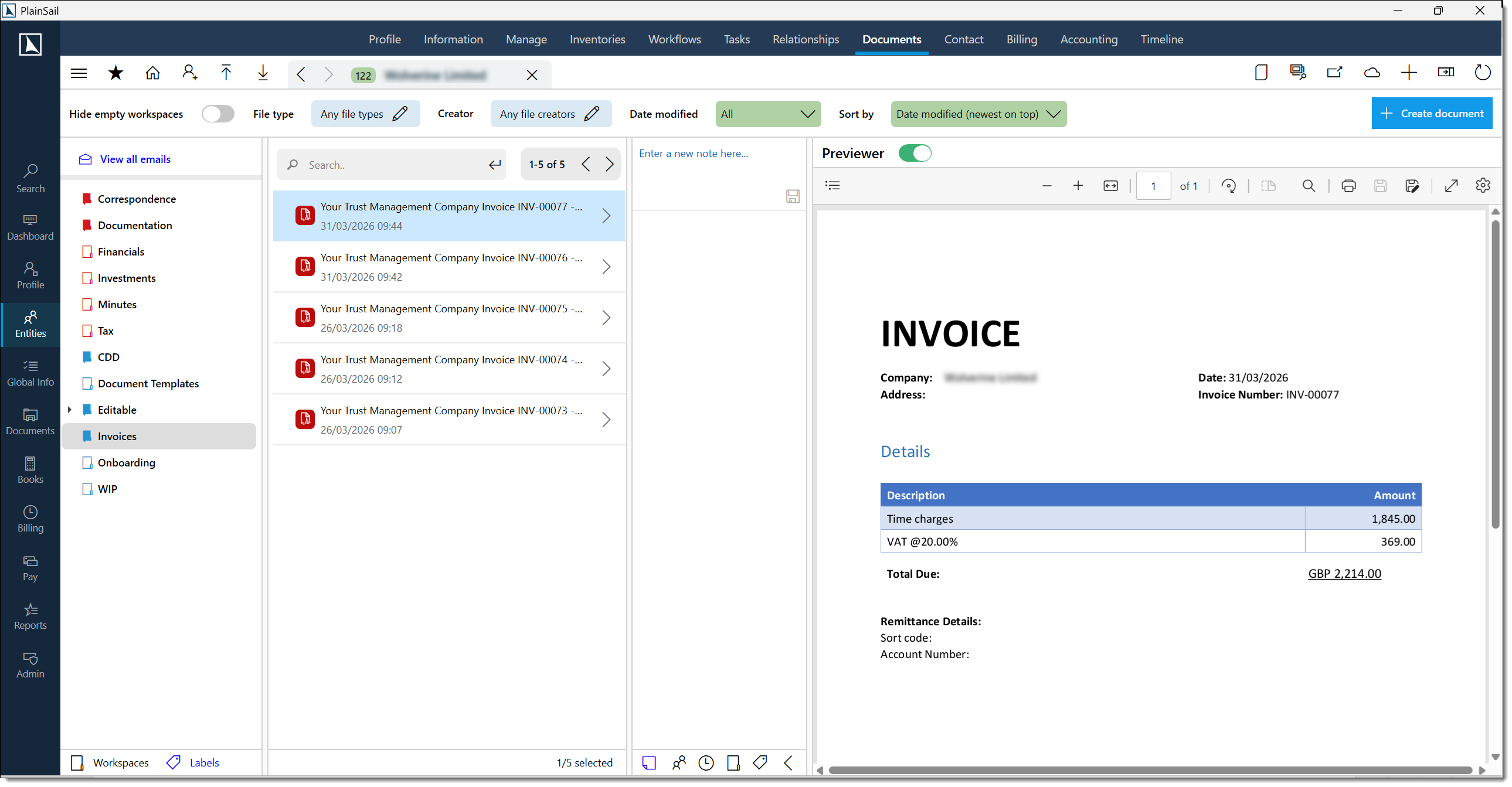 Invoice generation step 4