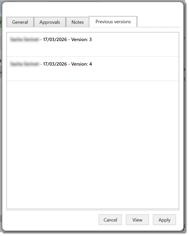 Version control details