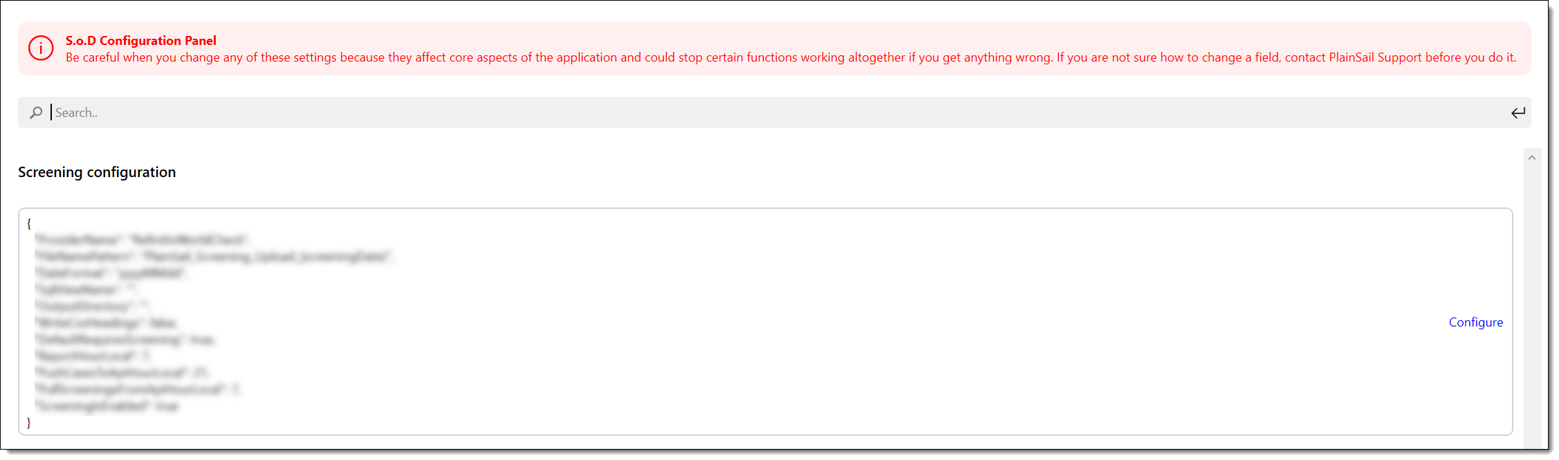 Screening provider configuration step 2