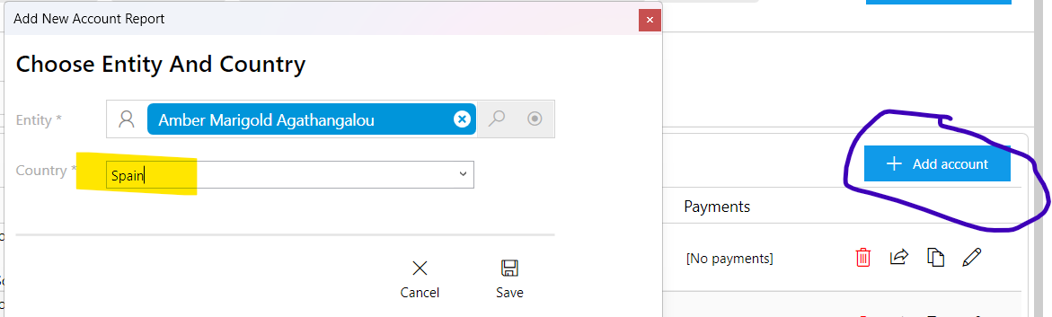 Add new account report