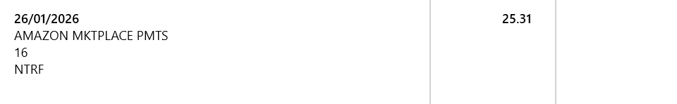 Bank statement line imported for reconciliation