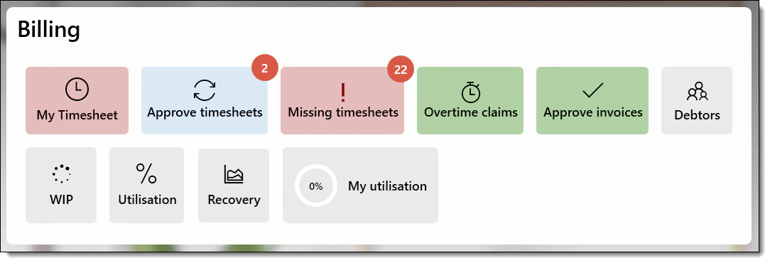 Billing widget