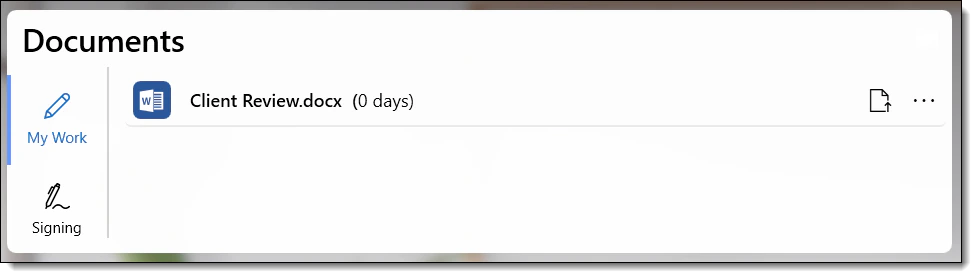 Documents widget