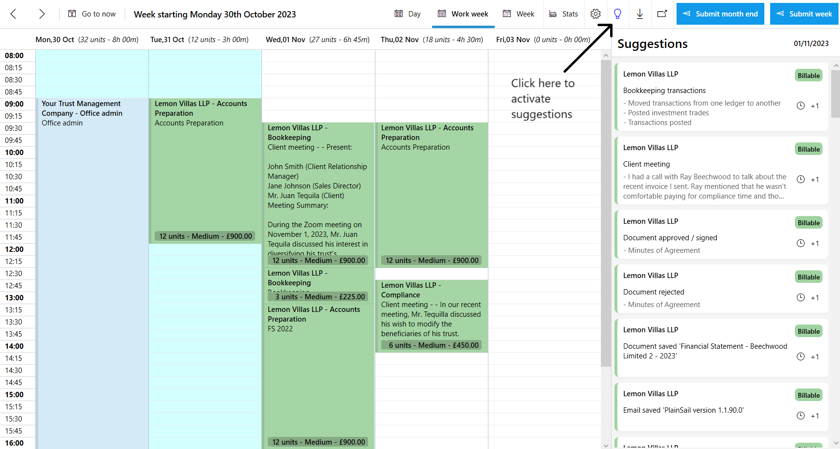 Timesheet Suggestions