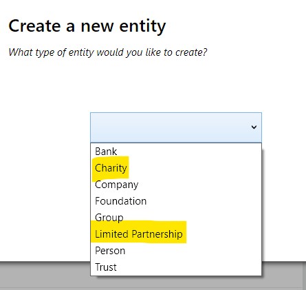 Custom types dropdown