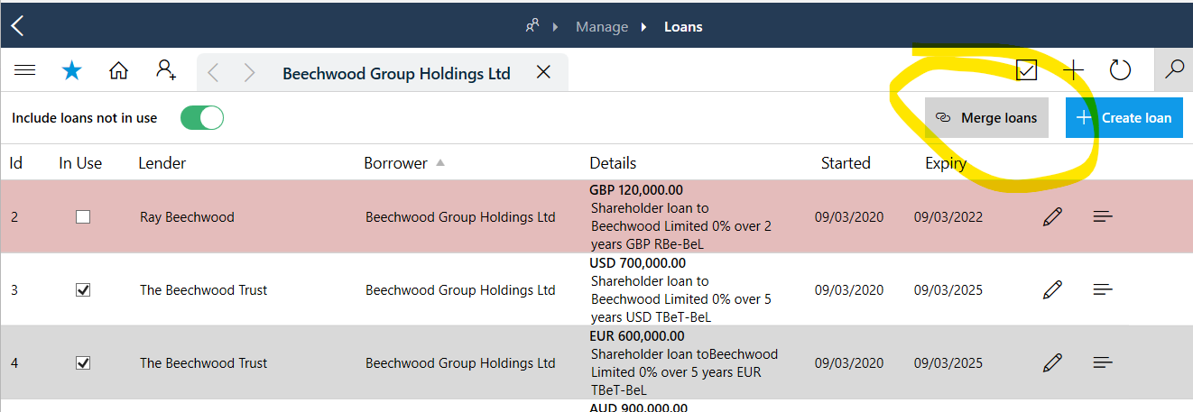 Merge loans