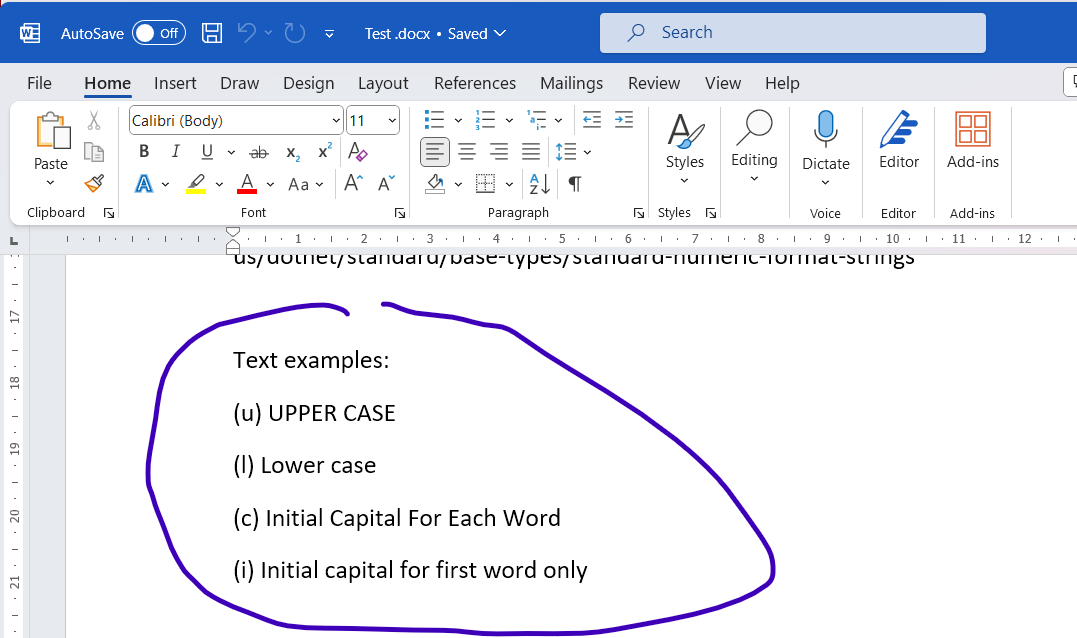 Document marker formats