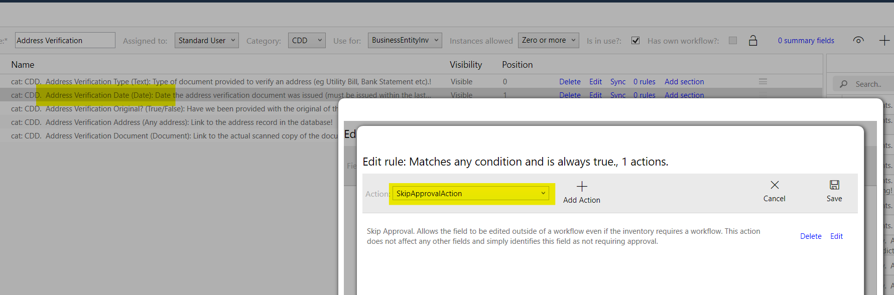 Add skip approval field rule